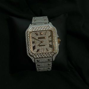 Cartier santos watch vs1 and lab diamonds mix